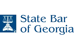 State Bar of Georgia logo with scales of justice graphic, legal organization branding.